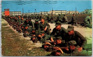 Texas TX, 1961 Basic Trainee's at Lackland AFB, Dry Firing, Military, Postcard