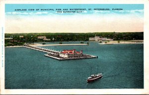 Florida St Petersburg Airplane View Of Municipal Pier and Waterfront