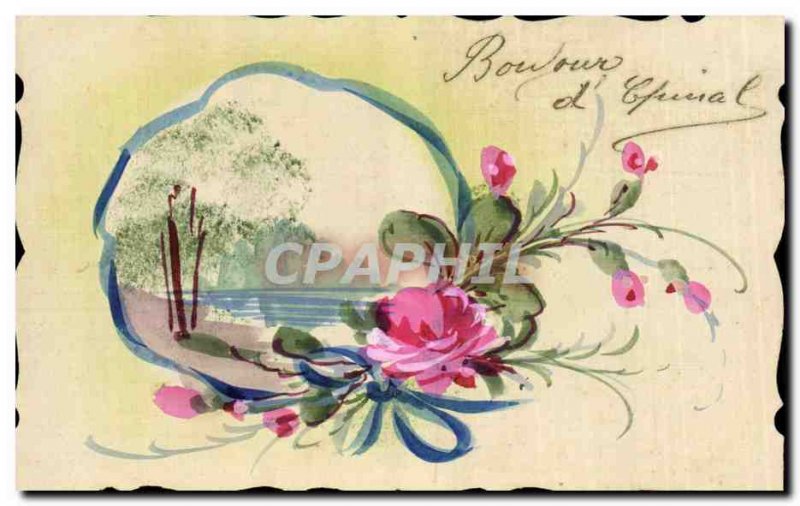 Old Postcard Fancy (drawing hand) Flowers