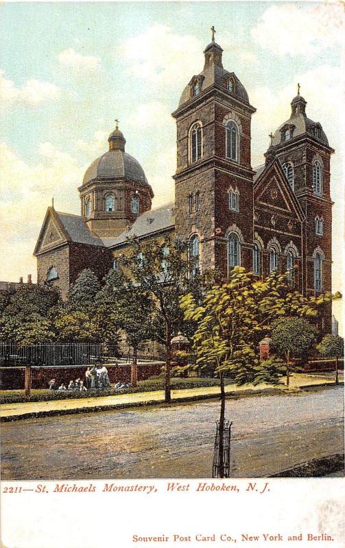 West Hoboken New Jersey St. Michaels Monastery Antique Postcard V9675