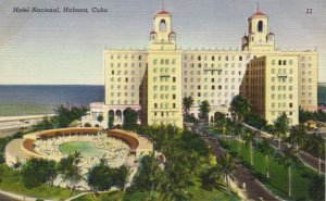 cuba, HAVANA, Hotel Nacional (1940s) Postcard