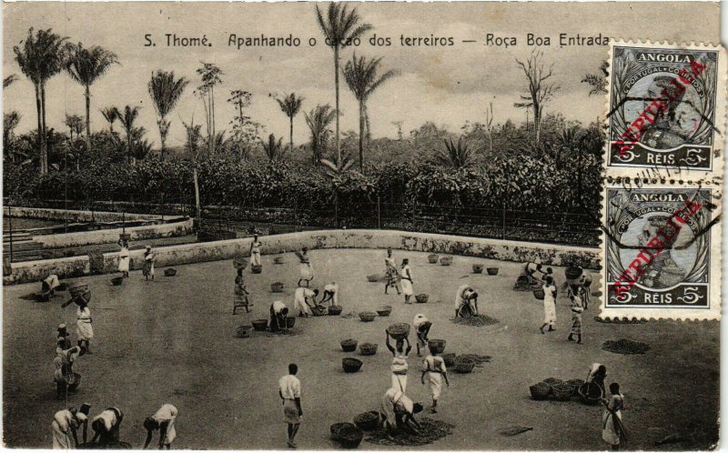 PC CPA ANGOLA, S. THOMÉ, ROCA BOA ENTRADA, VINTAGE POSTCARD (b20843)