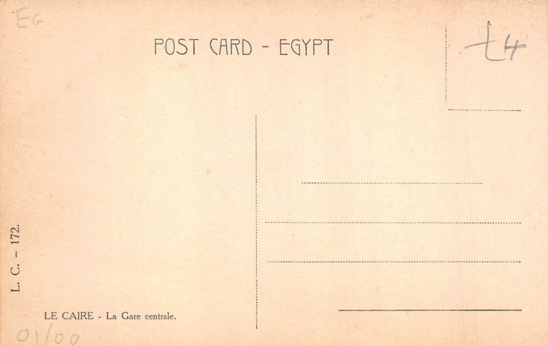 A764 Egypt Cairo Central Railway Station vintage postcard