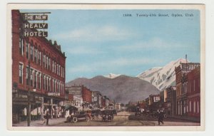 P2862 old postcard old cars etc 25th street scene ogden utah. unused