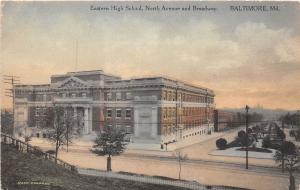 C62/ Baltimore Maryland Md Postcard c1910 Eastern High School North and Broadway