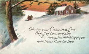 Vintage Postcard 1917 Oh My Christmas Day Be Full Of Love And Play Holiday Wish