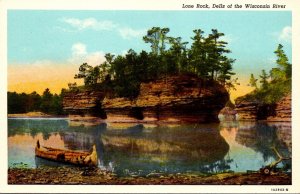 Wisconsin Dells Indian Canoe At Lone Rock Curteich