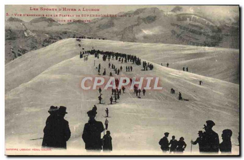 Old Postcard of Sports & # 39hiver Luchon Ski & # 39ensemble view of the tray...