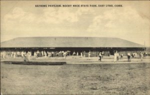 East Lyme CT Rocky Neck Start Bathing Pavilion Postcard