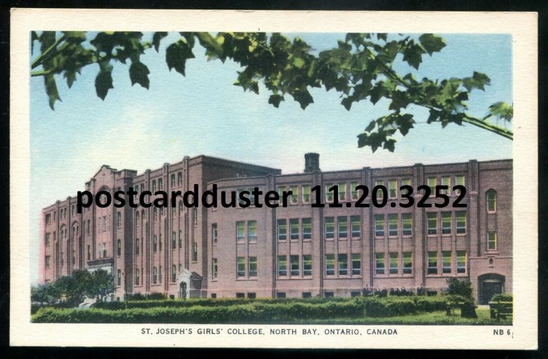 h3893 - NORTH BAY Ontario Postcard 1940s St. Joseph's Girls College