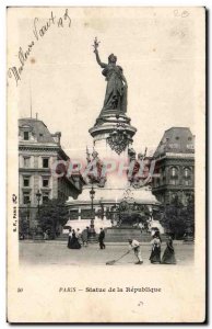 Old Postcard Paris Statue of the Republic