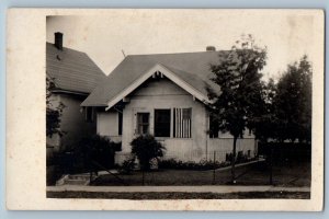 RPPC Photo Postcard Patriotic American Home House c1930's Unposted Vintage