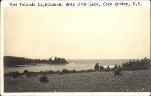 Cape Breton Nova Scotia NS Red Islands LighthouseReal Photo Postcard