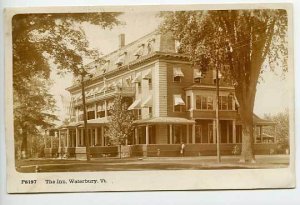 Waterbury VT The Inn Underwood RPPC Postcard