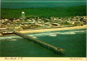 Kure Beach, NC North Carolina  BEACHFRONT HOMES~WATER TOWER~PIER  4X6 Postcard