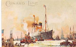 Cunard Line, North River of New York City Reproduction Ship Unused 