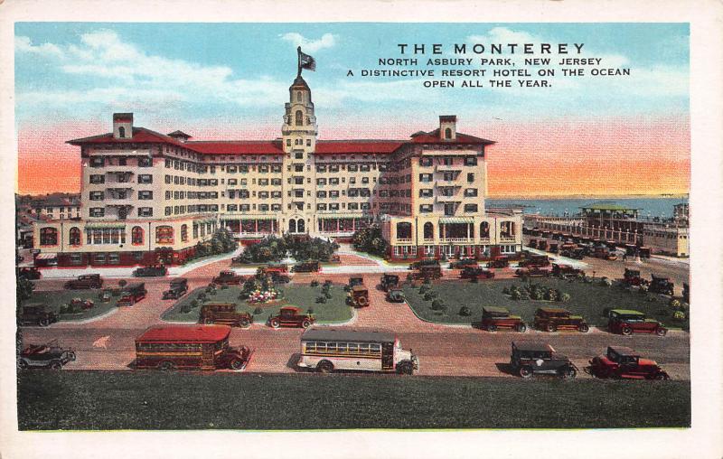 The Monterey Hotel, Asbury Park, New Jersey, Early Postcard, Unused