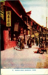 Nanking Road Shanghai China Street View UNP 1910s Postcard Unused