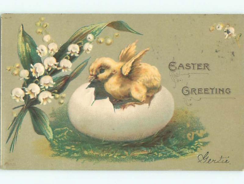Divided-Back EASTER CHICK SCENE Cute Postcard AA0816