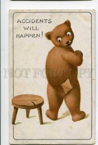 402598 TEDDY BEAR w/ Hole Vintage Wildt & Kray Postcard