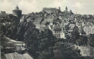 Postcard Czech Republic Brno castle tram car