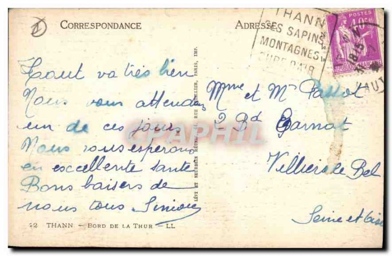 Old Postcard Thann Edge Thur