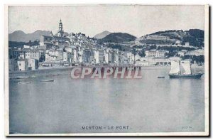 Old Postcard Menton Port Boat