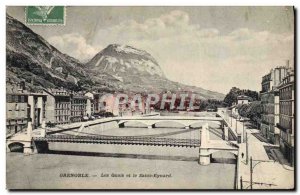 Old Postcard Grenoble Quays and Saint Eynard