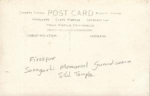 india, FIROZPUR FIROZEPORE, Saragarhi Memorial Gurudwara Sikh Temple 1920s RPPC