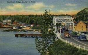 Southport Bridge - Maine ME Postcard