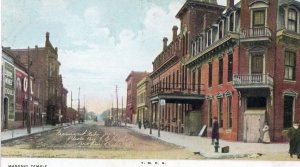 Postcard Early View of Masonic Temple & Fifth Street, Fremont, NE.  P5