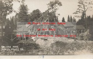 CA, Grass Valley, California, RPPC, Sultana Gold Mine, Mining, Photo