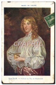 Old Postcard Musee Du Louvre Van Dyck Portrait of the Duke of Richmond