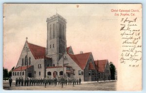LOS ANGELES, California CA ~ Handcolored CHRIST EPISCOPAL CHURCH 1906 Postcard