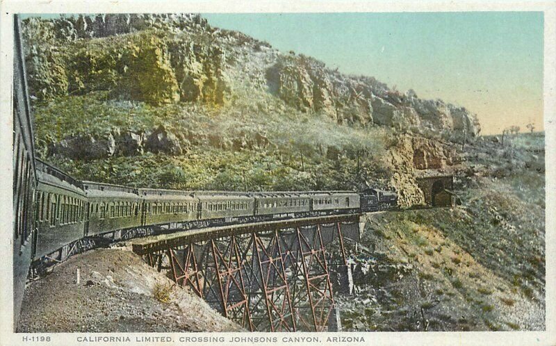 Arizona California Limited Johnson Canyon C-1910 Postcard Harvey 20-10055