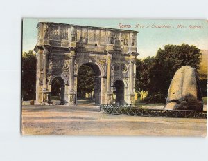 Postcard Arco di Costantino Meta Sudante Rome Italy