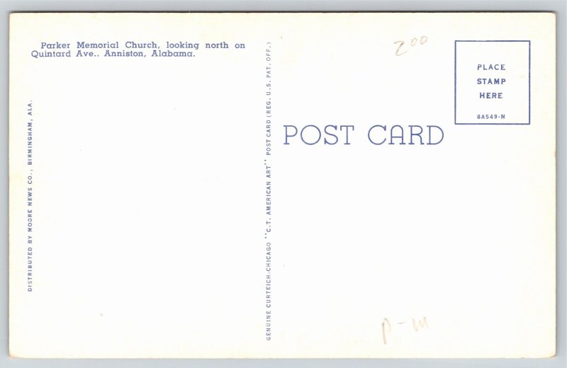 Anniston Alabama~Parker Memorial Church Bldg~Gothic Architecture~Vintage PC