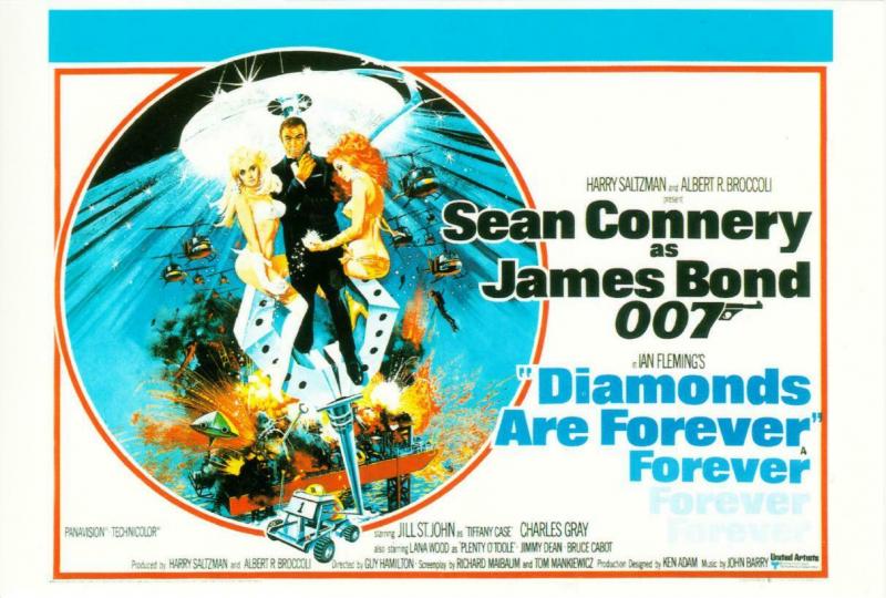 Postcard of Diamonds Are Forever James Bond Movie