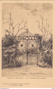 CHARLESTON, South Carolina, 1910-20s; Wrought Iron Gate, Garden