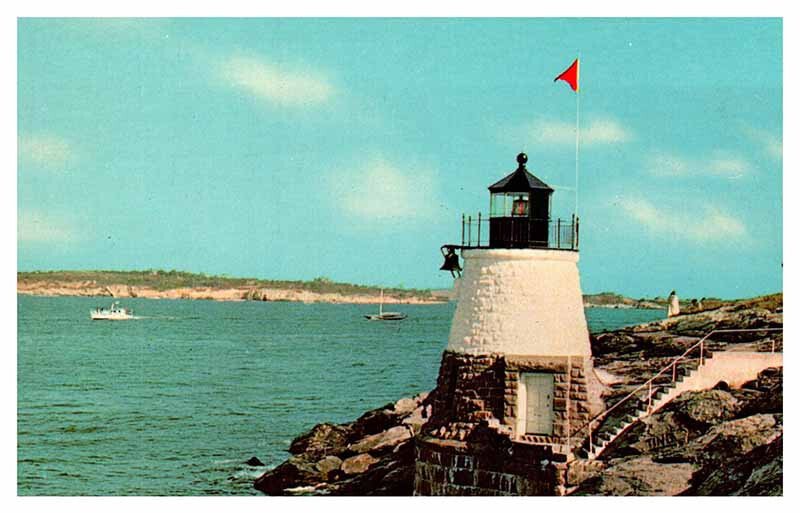 Postcard LIGHTHOUSE SCENE Newport Rhode Island RI AQ0584