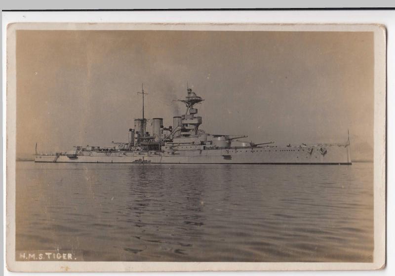 Battlecruiser HMS Tiger RP PPC, By Abraham's Of Weymouth, Unposted, c 1910's