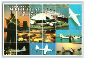 Vintage Howard Hughes Spruce Goose Long Beach California. Postcard 7GE