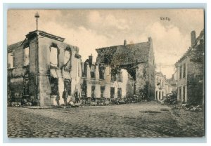 1914-18 WWI German Vailly Bomb Damage, Feldpost Military Markings Postcard P20 