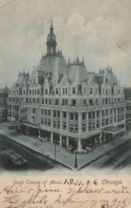 Vintage Postcard 1906 View of  Bush Temple of Music Chicago Illinois ILL