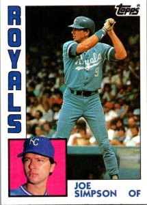 1984 Topps Baseball Card Joe Simpson Kansas City Royals sk3563