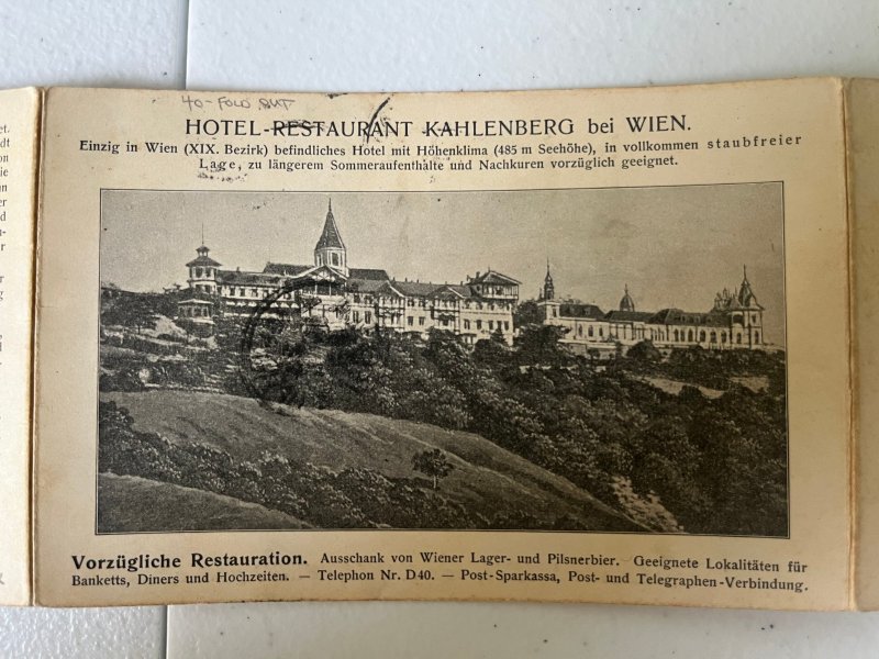 1922 Panorama Of Vienna Austria From Hotel Kahlenberg Fold-Out Postcard