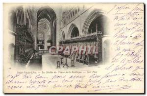 Old Postcard Saint Pol de Leon stalls of the Basilica Choir