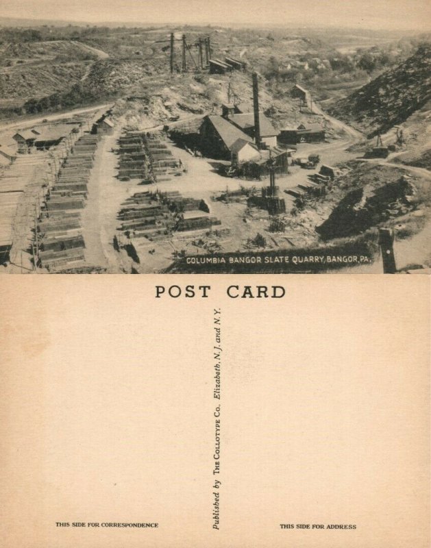 Bangor PA Columbia Slate Quarry Antique Postcard United States Pennsylvania Other