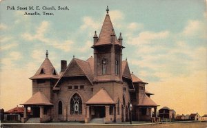 M E Church Polk Street South Amarillo Texas 1910s postcard