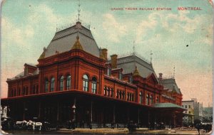 Canada Grand Trunk Railway Station Montreal Vintage Postcard C033